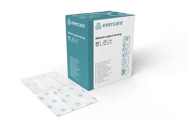 Kiinnittyvä kirurginen 10x10 sidos, Steriili, 50 kpl, Evercare