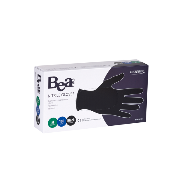 Nitriilik&auml;sine (M) Bea Pro, Musta, 100 kpl/ktl
