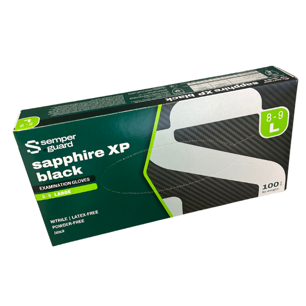 Nitriilikäsine (L) Semperguard Sapphire XP Black, 100 kpl/ktl