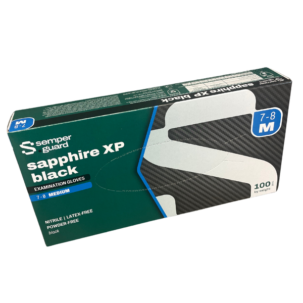 Nitriilikäsine (M) Semperguard Sapphire  XP Black, 100 kpl/ktl