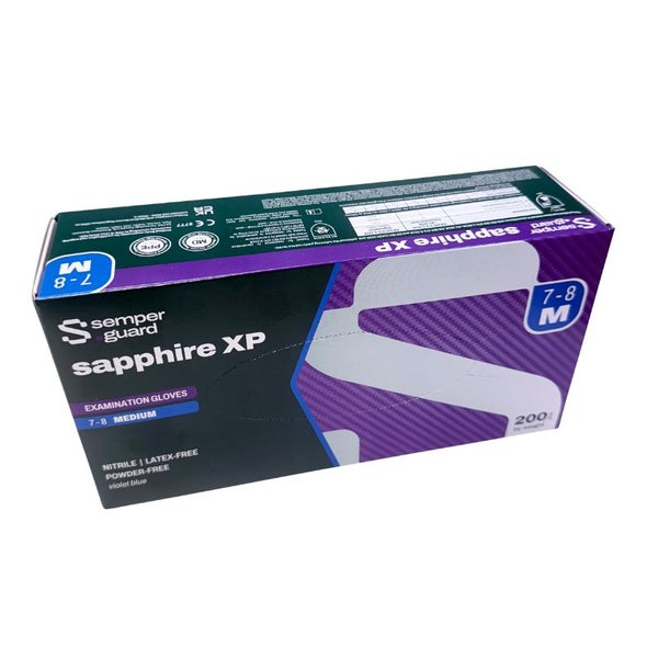 Nitriilik&auml;sine (M / 200 kpl) Semperguard Sapphire XP Blue