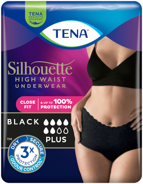 Tena Silhouette Plus  High Waist Black L 8 kpl/pkt