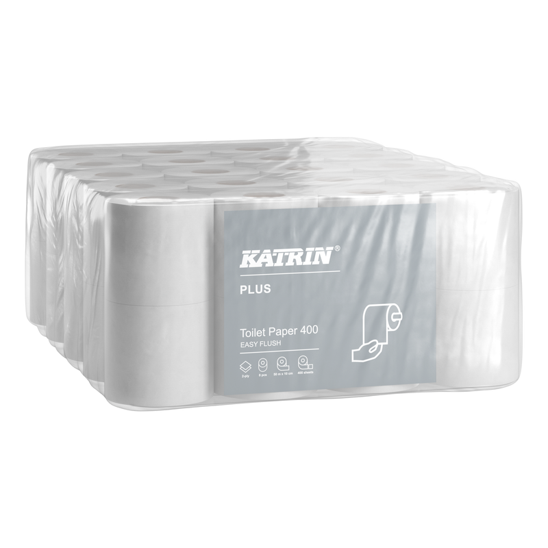 Katrin Plus Wc-paperi EasyFlush 400 arkkia, valkoinen (40 rll/sk)