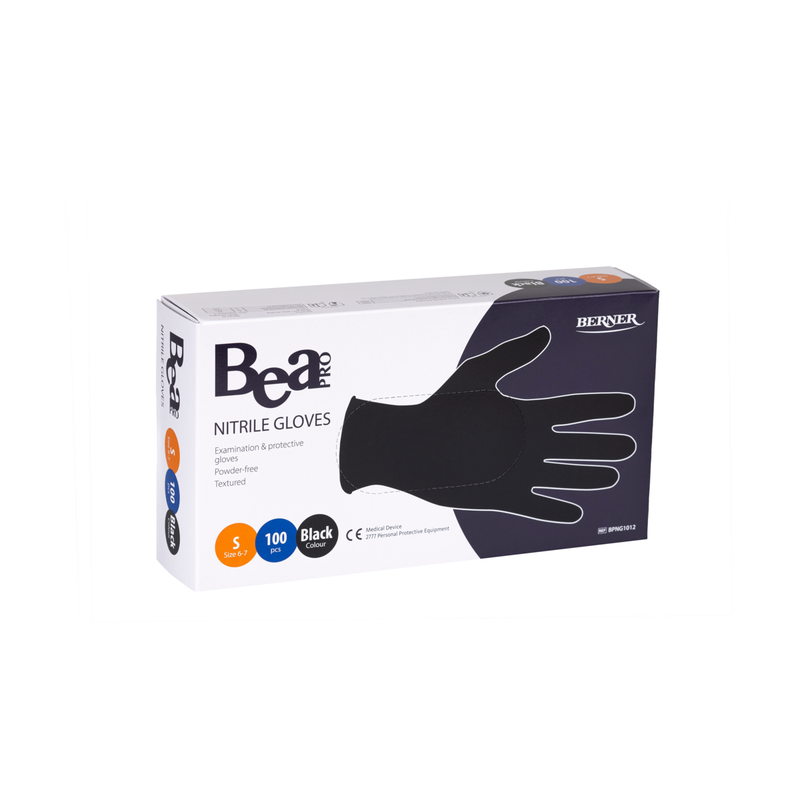 Nitriilik&auml;sine (S) Bea Pro, Musta, 100 kpl/ktl
